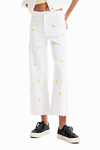 Desigual Women's Denim_Ideas 1030 Casual Pants, White, 36 von Desigual