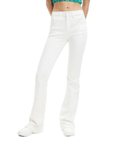 Desigual Women's Denim_Luna 1000 Casual Pants, White, 44 von Desigual