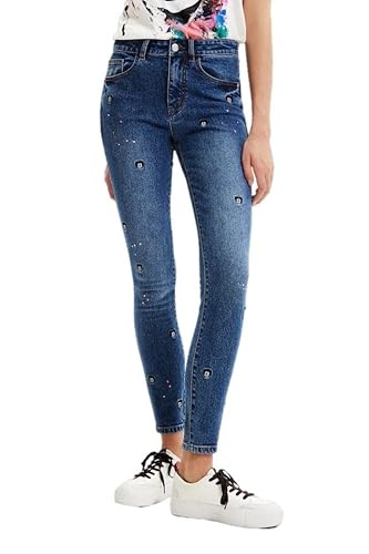 Desigual Women's Denim_Mickey 5053 Casual Pants, Blue, 38 von Desigual