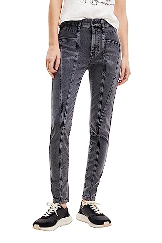 Desigual Women's Denim_New Jersey Casual Pants, Black, 42 von Desigual