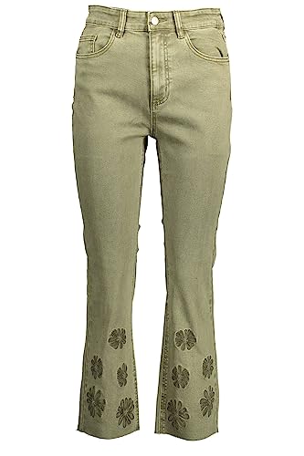 Desigual Women's Denim_Unicorn, 4086 Dark KAKI Jeans, Green, 34 von Desigual