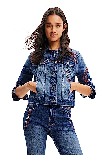 Desigual Women's Denis Woman Denim Trucker Jacket, Blue, 36 von Desigual