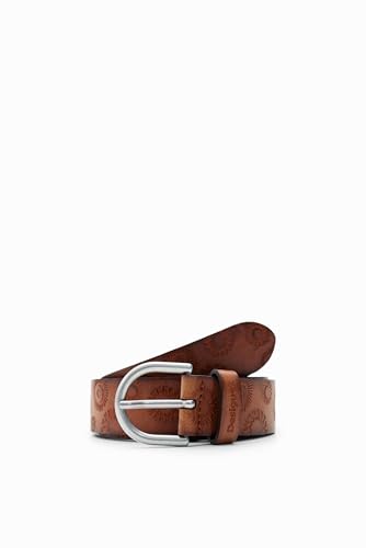 Desigual Women's Embossed Belt, Brown, 90 von Desigual