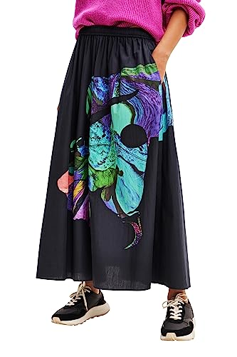 Desigual Women's FAL_Globule-Lacroix Skirt, Black, Medium von Desigual