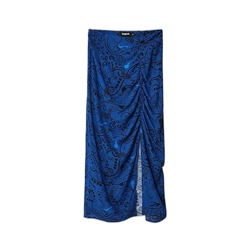 Desigual Women's FAL_LIDA, 5020 Mineral Blue Skirt, L von Desigual