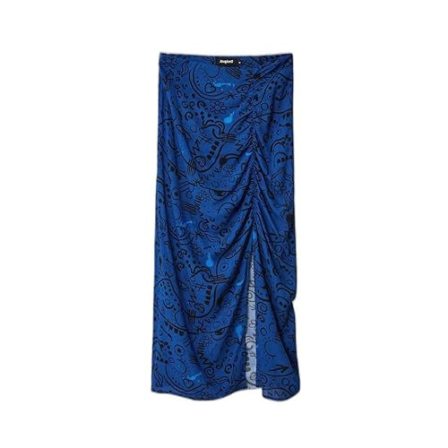 Desigual Women's FAL_LIDA, 5020 Mineral Blue Skirt, L von Desigual