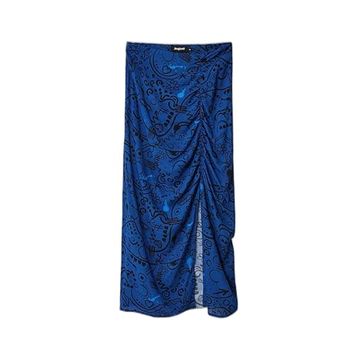 Desigual Women's FAL_LIDA, 5020 Mineral Blue Skirt, M von Desigual