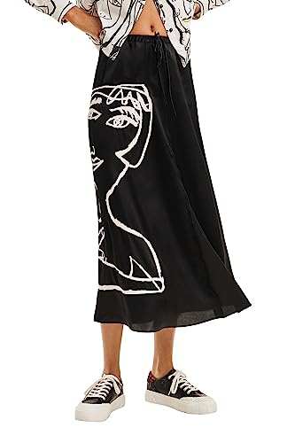 Desigual Women's FAL_Maryland Skirt, Black, XXL von Desigual