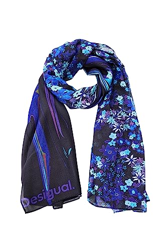 Desigual Women's Fou_Liquid Flor Rectangle, Blue, One Size von Desigual