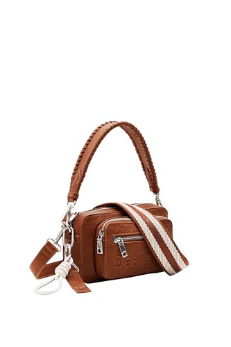 Desigual Women's Half Logo 24 CAM Accessories PU Across Body Bag, Brown von Desigual