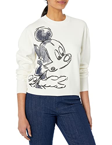 Desigual Women's JERS_Mickey 1001 Sweatshirt, White, L von Desigual