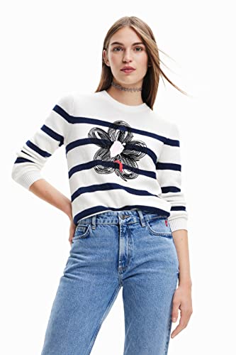 Desigual Women's JERS_Zaida 5010 Sweatshirt, Blue, M von Desigual