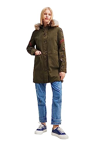 Desigual Women's Jacket_Detroit Woman Woven Parka, Green, 46 von Desigual