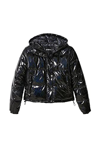 Desigual Women's KIRKENES, 2002 Anthracite Padded Short Overcoat, Black, S von Desigual