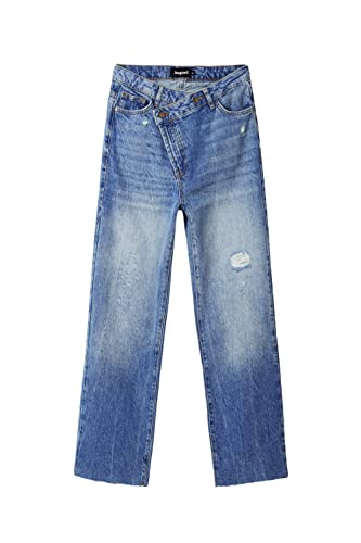 Desigual Women's LEVADU, 5053 Denim MEDIUM WASH Jeans, Blue, 34 von Desigual