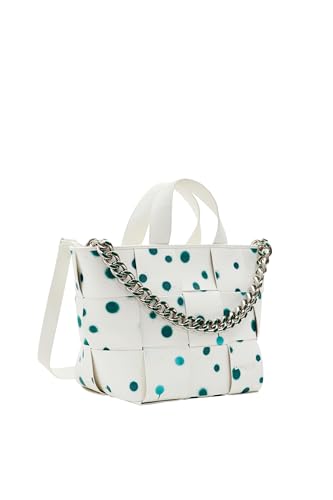 Desigual Women's New Splatter VALDIVI Accessories PU Shopping Bag, White von Desigual