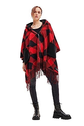 Desigual Women's Poncho_CHECKYS ARENAL/Z, Black, One Size von Desigual