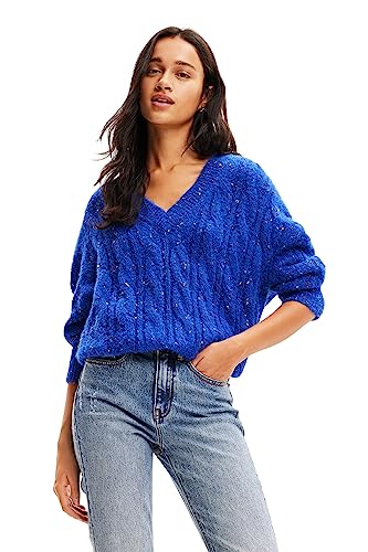 Desigual Women's Pullover_Lucca Sweater, Blue, XL von Desigual