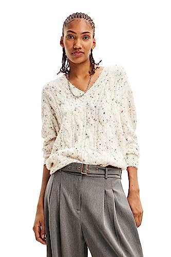 Desigual Women's Pullover_Lucca Sweater, White, L von Desigual