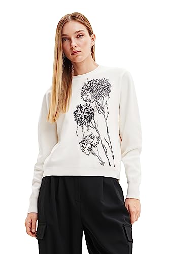 Desigual Women's Pullover_Petunia-Lacroix Sweater, White, L von Desigual