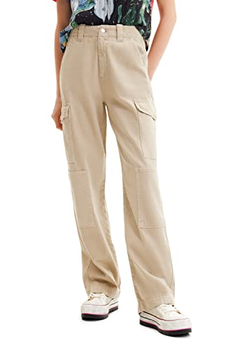 Desigual Women's SEDAL 1008 Casual Pants, White, 34 von Desigual