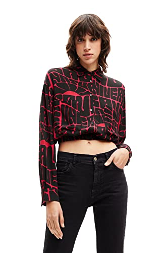 Desigual Women's Shirt Long Sleeve Blouse, Red, L von Desigual