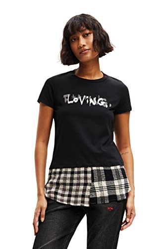 Desigual Women's Short Sleeve T-Shirt, Black, L von Desigual