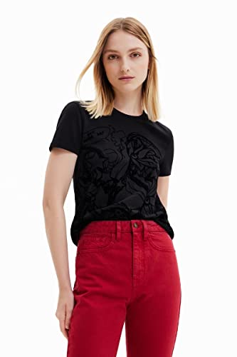 Desigual Women's Short Sleeve T-Shirt, Black, M von Desigual