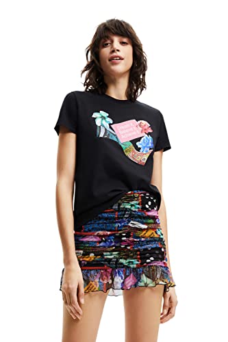 Desigual Women's Short Sleeve T-Shirt, Black, M von Desigual