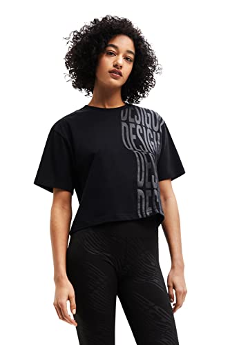 Desigual Women's Short Sleeve T-Shirt, Black, XL von Desigual