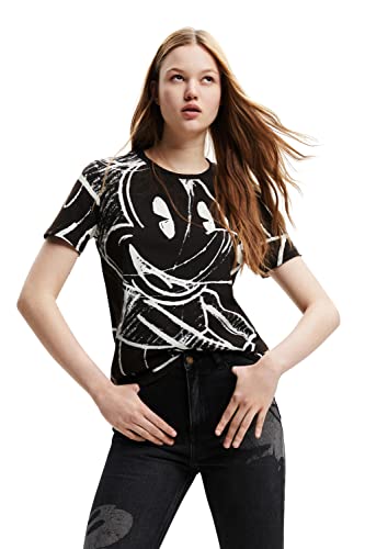 Desigual Women's Short Sleeve T-Shirt, Black, XXL von Desigual