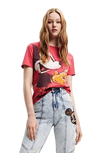 Desigual Women's Short Sleeve T-Shirt, Red, L von Desigual