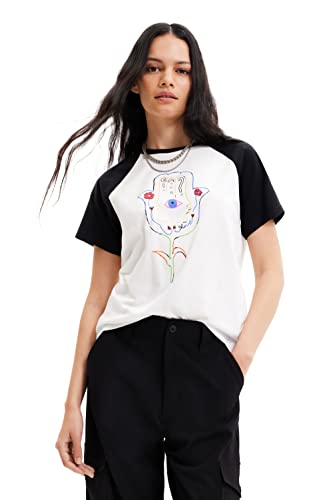 Desigual Women's Short Sleeve T-Shirt, White, L von Desigual