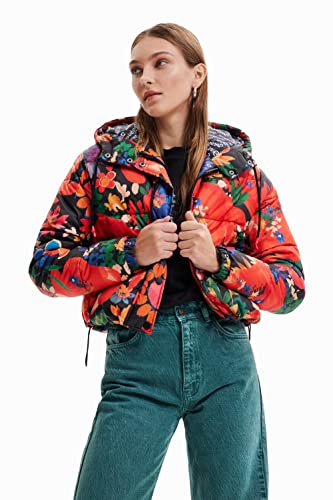 Desigual Women's Stavanger, 9019 Tutti Fruti Padded Short Overcoat, Material Finishes, M von Desigual