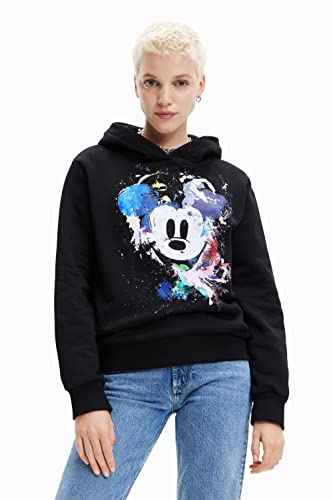 Desigual Women's Sweat_Mickey 2000 Sweatshirt, Black, XS von Desigual