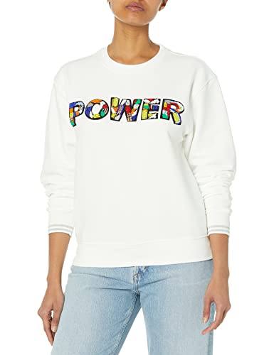 Desigual Women's Sweat_Power 1000 Sweatshirt, White, M von Desigual