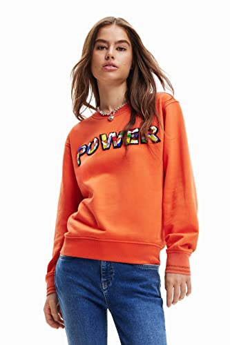 Desigual Women's Sweat_Power 3148 Sweatshirt, Red, XS von Desigual