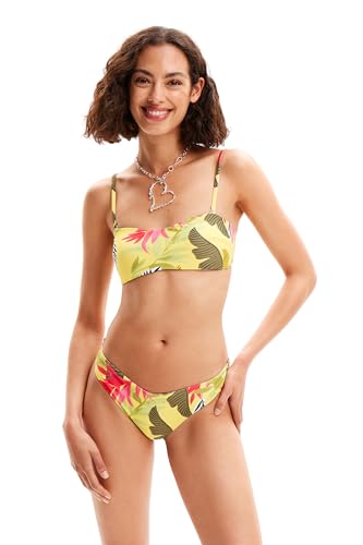Desigual Women's Swim_Palms Bikini Top, Yellow, XL von Desigual