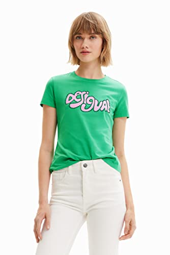 Desigual Women's TS_Barcelona 4038 T-Shirt, Green, M von Desigual