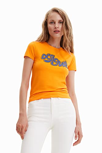 Desigual Women's TS_Barcelona 7002 T-Shirt, Orange, M von Desigual