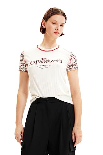 Desigual Women's TS_EXPRESSIONIST T-Shirt, White, XXL von Desigual