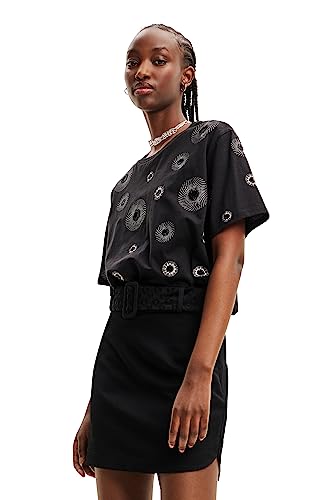 Desigual Women's TS_GALABLING T-Shirt, Black, XL von Desigual