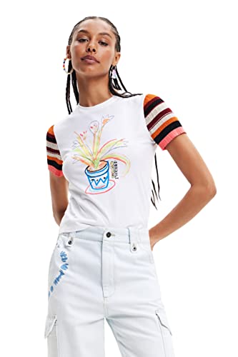 Desigual Women's TS_Jarron 1000 T-Shirt, White, S Desigual Women's TS_Jarron 1000 T-Shirt, White, S von Desigual