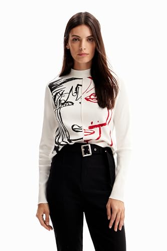 Desigual Women's TS_MACA5 T-Shirt, White, L Desigual Women's TS_MACA5 T-Shirt, White, L von Desigual