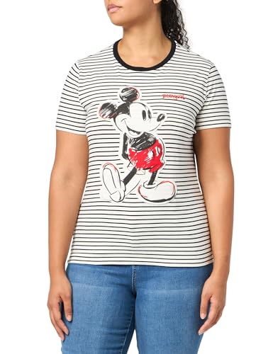 Desigual Damen Ts_Mickey Patch Blouse, Weiß, L EU von Desigual