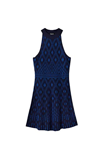 Desigual Women's Vest_EL Havre Dress, Blue, M von Desigual