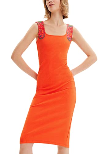 Desigual Women's Vest_Logo 7029 Dress, Orange, M von Desigual