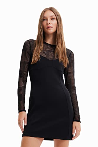 Desigual Damen Vest_Night 2000 Black Casual Dress, Schwarz, XL EU von Desigual