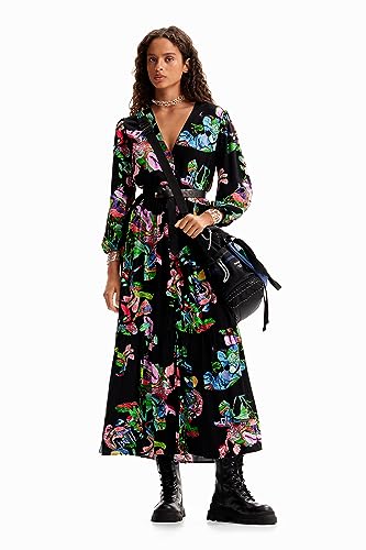 Desigual Women's Vest_Poppy-Lacroix Dress, Black, Groß von Desigual