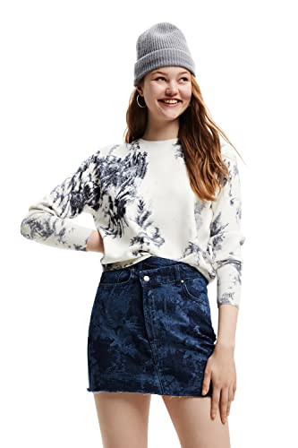 Desigual Women's White JERS_NIA 1000 Pullover Sweater, XL von Desigual